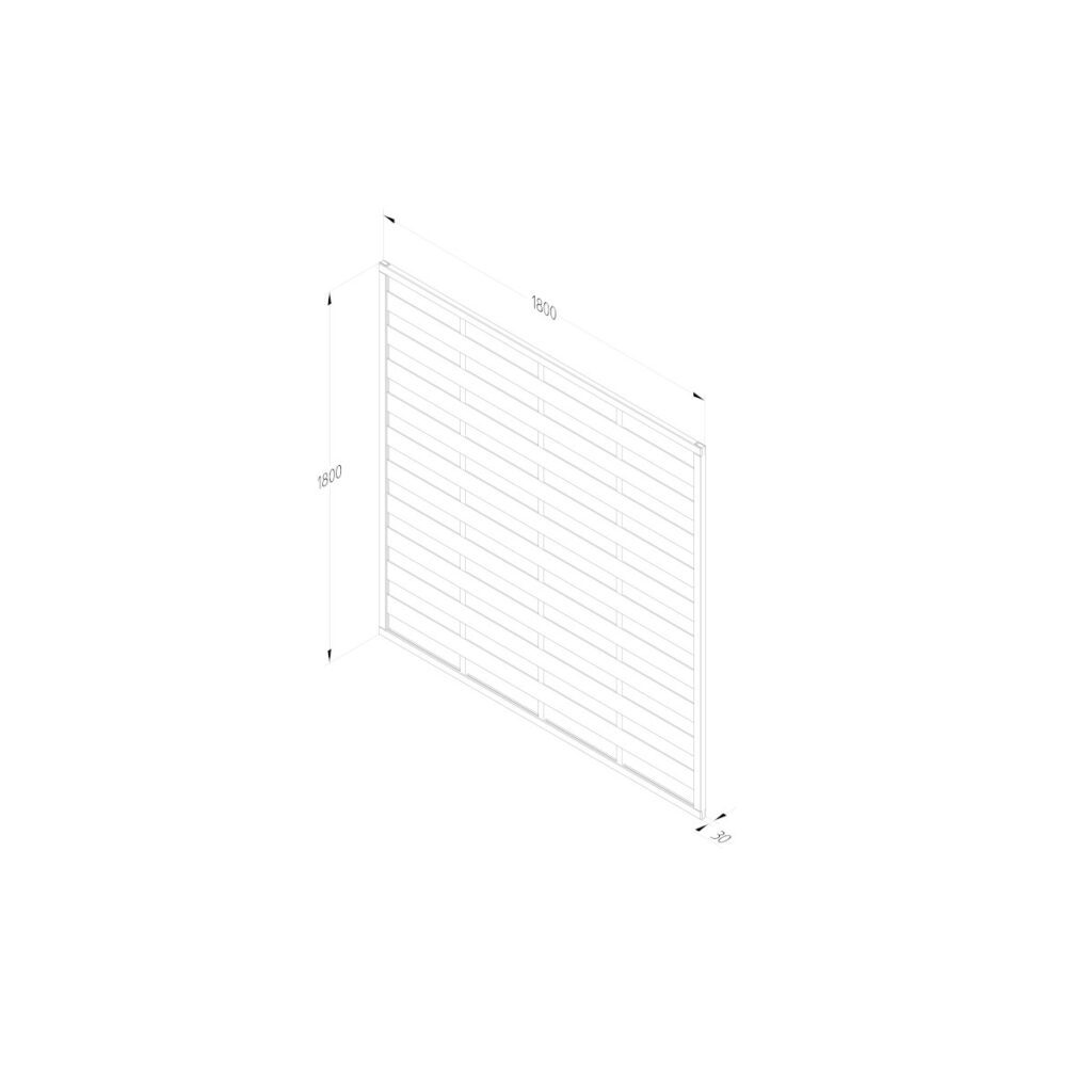 Forest Garden 1.8m x 1.8m Pressure Treated Decorative Flat Top Fence Panel – Pack of 5 5013053192061 2